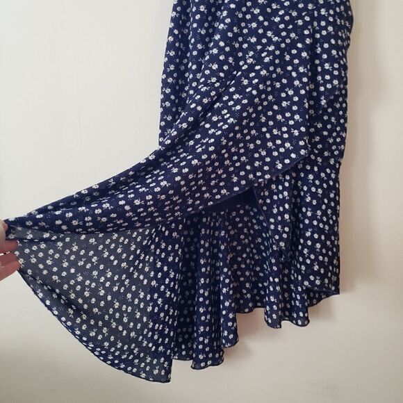 City Studio Tie Front Asymmetrical Blue Floral Dress - Picture 4 of 8